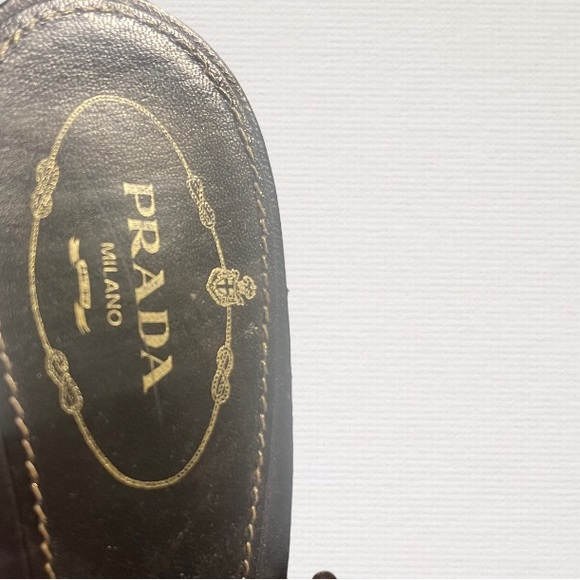 AUTHENTIC GORGEOUS PRADA CHOCOLATE LEATHER SLING BACK PUMPS SZ 38 - Picture 6 of 9